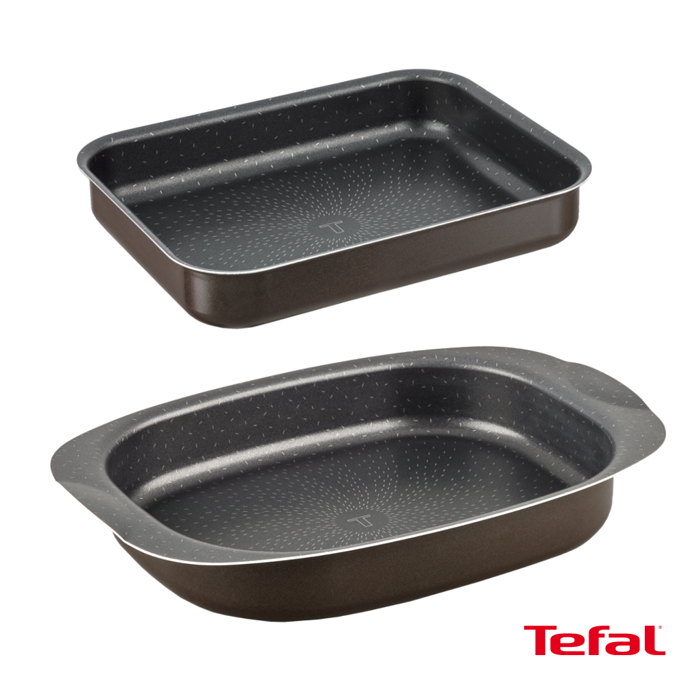 Set of 2 Tefal rectangular trays (1 tray 24x36cm + 1 tray 19x25cm)