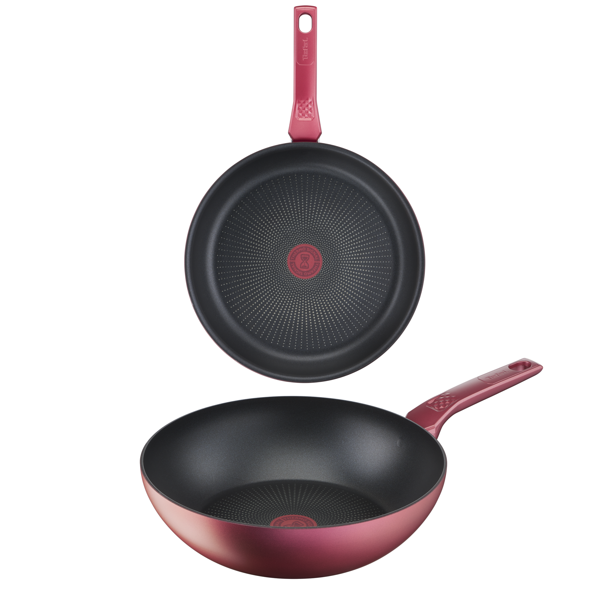 2 Sets of Tefal pans (1 pan 28 cm + 1 wok pan 28 cm) with induction